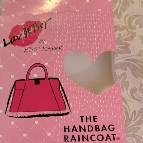 Luv Betsey Johnson Handbag Rain Poncho Protector ‘Glitter’ & Pouch OSFA NWT - Picture 2 of 5